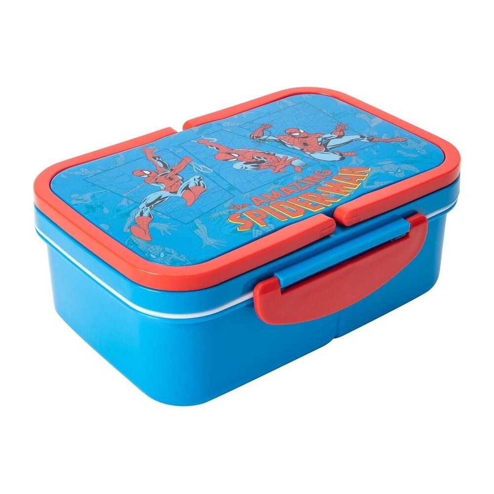 🔥Disney Spiderman Bento Box Lunch Box Disney Marie Pink Fork Spoon Included🔥
